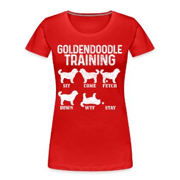 Goldendoodle chien le cadeau Dood - T-shirt bio Premium Femme - rouge - Devant - Mia (176cm)