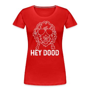 Goldendoodle chien le cadeau Dood - T-shirt bio Premium Femme - rouge - Devant - Mia (176cm)