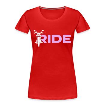 Motorcycle Biker Funny Gift - Women's Premium Organic T-Shirt - red - Front - Mia (176cm)