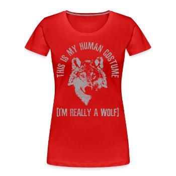Cadeau de Costume de loup - T-shirt bio Premium Femme - rouge - Devant - Mia (176cm)