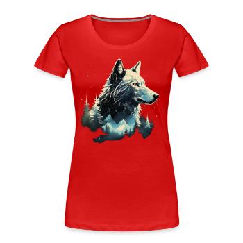 Wolf Mountains Nature Gift - Women's Premium Organic T-Shirt - red - Front - Mia (176cm)