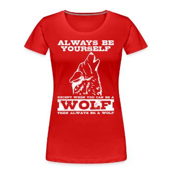 Cadeau de loup - T-shirt bio Premium Femme - rouge - Devant - Mia (176cm)