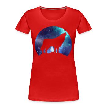 Cadeau de loup - T-shirt bio Premium Femme - rouge - Devant - Mia (176cm)