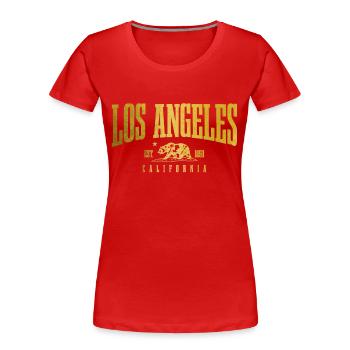 Los Angeles California LA - Frauen Premium Bio T-Shirt - Rot - Vorne - Mia (176cm)