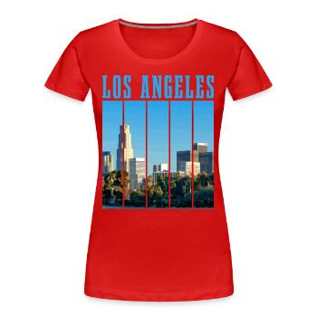 Los Angeles California LA - Frauen Premium Bio T-Shirt - Rot - Vorne - Mia (176cm)