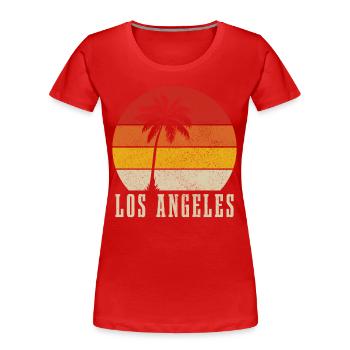 Los Angeles California LA - Frauen Premium Bio T-Shirt - Rot - Vorne - Mia (176cm)