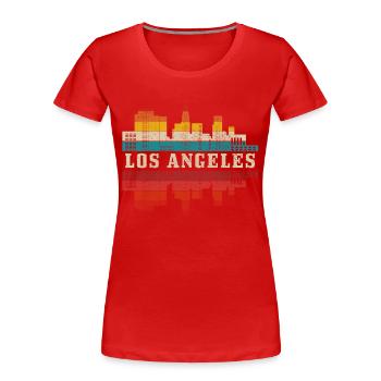 Los Angeles California LA - Frauen Premium Bio T-Shirt - Rot - Vorne - Mia (176cm)