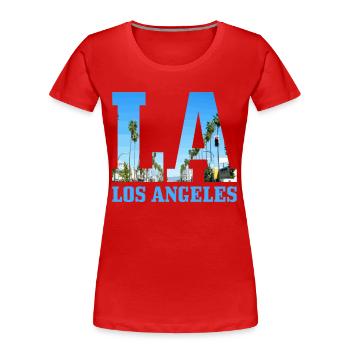 Los Angeles California LA - Frauen Premium Bio T-Shirt - Rot - Vorne - Mia (176cm)