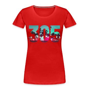 Miami Florida USA - Frauen Premium Bio T-Shirt - Rot - Vorne - Mia (176cm)
