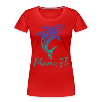 Miami Florida USA - Frauen Premium Bio T-Shirt - Rot - Vorne - Mia (176cm)