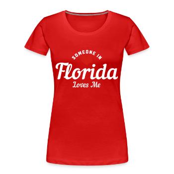 Florida Souvenir USA America - Women's Premium Organic T-Shirt - red - Front - Mia (176cm)