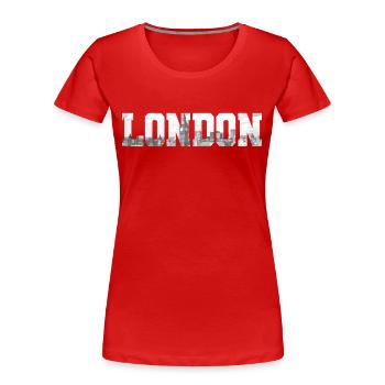 London England UK Souvenir Gift - Women's Premium Organic T-Shirt - red - Front - Mia (176cm)
