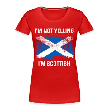 Scotland Scottish Flag UK Vintage - Women's Premium Organic T-Shirt - red - Front - Mia (176cm)