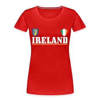Ireland Dublin UK Irish Souvenir Gift - Women's Premium Organic T-Shirt - red - Front - Mia (176cm)