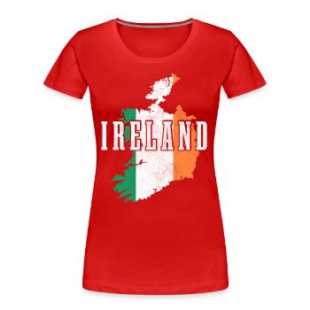 Ireland Dublin UK Irish Souvenir Gift - Women's Premium Organic T-Shirt - red - Front - Mia (176cm)