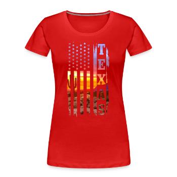 Texas - T-shirt bio Premium Femme - rouge - Devant - Mia (176cm)