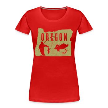 Oregon - T-shirt bio Premium Femme - rouge - Devant - Mia (176cm)