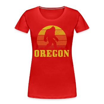 Oregon - T-shirt bio Premium Femme - rouge - Devant - Mia (176cm)