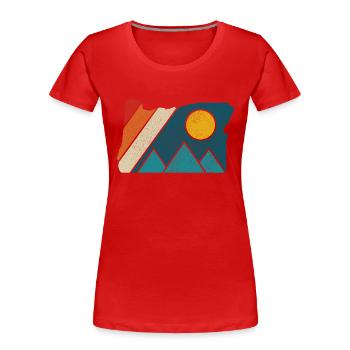 Oregon - T-shirt bio Premium Femme - rouge - Devant - Mia (176cm)