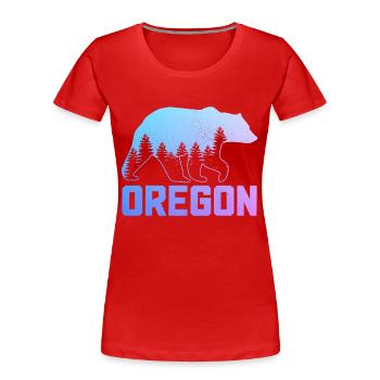 Oregon - Women's Premium Organic T-Shirt - red - Front - Mia (176cm)