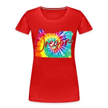 Oregon - T-shirt bio Premium Femme - rouge - Devant - Mia (176cm)