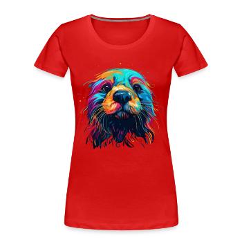 Otter Funny Gift - Women's Premium Organic T-Shirt - red - Front - Mia (176cm)