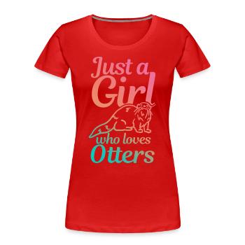 Otter - Women's Premium Organic T-Shirt - red - Front - Mia (176cm)