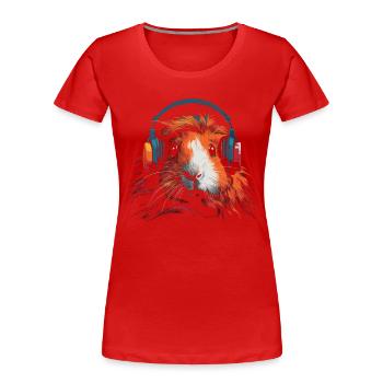 Guinea Pig Funny Gift - Women's Premium Organic T-Shirt - red - Front - Mia (176cm)