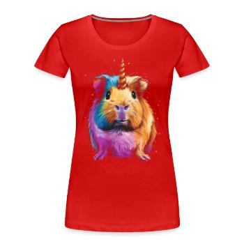 Guinea Pig Unicorn Guinicorn - Women's Premium Organic T-Shirt - red - Front - Mia (176cm)