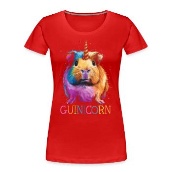 Guinea Pig Unicorn Guinicorn - Women's Premium Organic T-Shirt - red - Front - Mia (176cm)