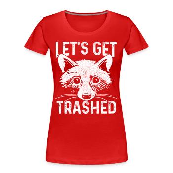Raccoon Funny Gift - Women's Premium Organic T-Shirt - red - Front - Mia (176cm)