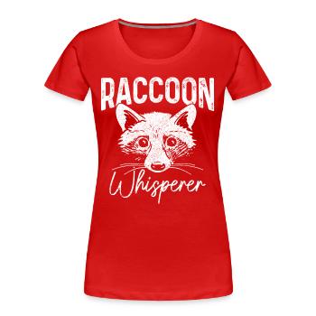 Raccoon Funny Gift - Women's Premium Organic T-Shirt - red - Front - Mia (176cm)