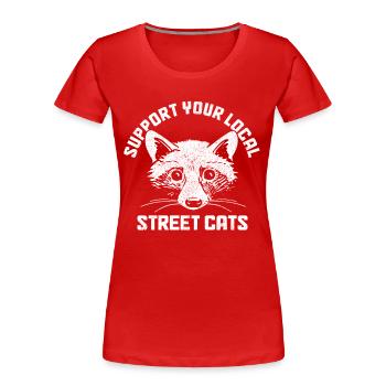Raccoon Funny Gift - Women's Premium Organic T-Shirt - red - Front - Mia (176cm)