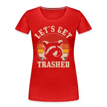 Raccoon Funny Gift - Women's Premium Organic T-Shirt - red - Front - Mia (176cm)