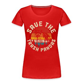 Raccoon Funny Gift - Women's Premium Organic T-Shirt - red - Front - Mia (176cm)