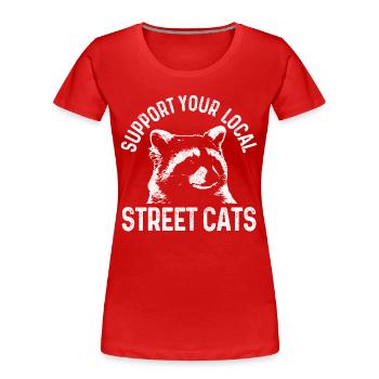 Raccoon Funny Gift - Women's Premium Organic T-Shirt - red - Front - Mia (176cm)