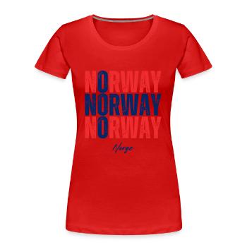 Norwegische Flagge, Norwegischer Stolz - Frauen Premium Bio T-Shirt - Rot - Vorne - Mia (176cm)