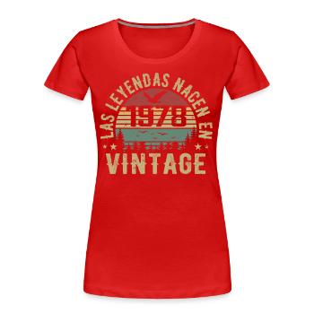 Las leyendas nacen 1978 Regalo de Cumpleaños 1978 - T-shirt bio Premium Femme - rouge - Devant - Mia (176cm)