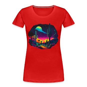 Bunter Himmel - Frauen Premium Bio T-Shirt - Rot - Vorne - Mia (176cm)