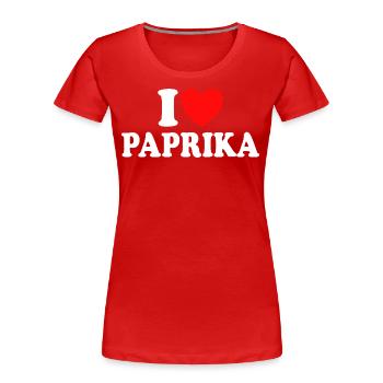 Ich liebe Paprika Humor Paprika Kochen - Frauen Premium Bio T-Shirt - Rot - Vorne - Mia (176cm)
