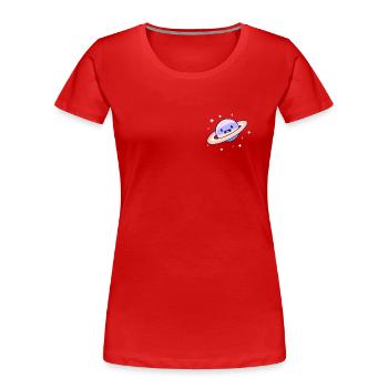 Saturn erschrickt? - Frauen Premium Bio T-Shirt - Rot - Vorne - Mia (176cm)