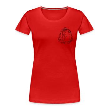 Wanderlust (transparent black) - Frauen Premium Bio T-Shirt - Rot - Vorne - Mia (176cm)