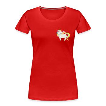 Verzaubertes pastellfarbenes Einhorn - Frauen Premium Bio T-Shirt - Rot - Vorne - Mia (176cm)