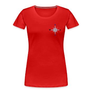 Compass Cardinal Directions Star Compass Maritime - Women's Premium Organic T-Shirt - red - Front - Mia (176cm)