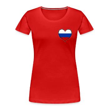 Russland Herzflagge - Frauen Premium Bio T-Shirt - Rot - Vorne - Mia (176cm)