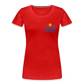 Kottes Sun Waves  - Women's Premium Organic T-Shirt - red - Front - Mia (176cm)