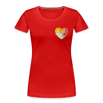 Herzgefühle - Frauen Premium Bio T-Shirt - Rot - Vorne - Mia (176cm)