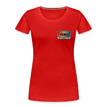 Cassette arc en ciel rétro - T-shirt bio Premium Femme - rouge - Devant - Mia (176cm)