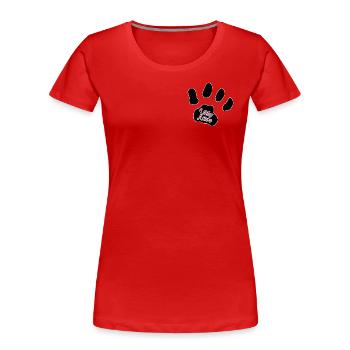 Logo matou Karlo patte - T-shirt bio Premium Femme - rouge - Devant - Mia (176cm)