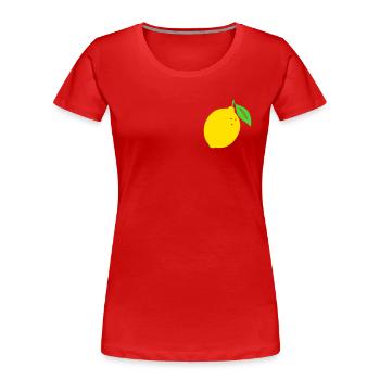 Zitronen Flachdruck Design - Frauen Premium Bio T-Shirt - Rot - Vorne - Mia (176cm)